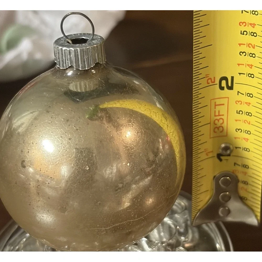 Vintage Shiny Brite Gold Glass Ball Christmas Ornament 2.25